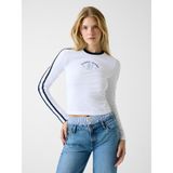 Guess Jeans Kadın Boxy Fit T-Shirt, Beyaz, XS
