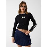 Guess Jeans Kadın Boxy Fit T-Shirt, Siyah, S Beden