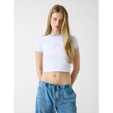 Guess Jeans Kadın Boxy Fit T-Shirt W6RI16J1314, Beyaz, M
