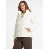 Guess Jeans Kadın Ekru Mont Uzun Kol Normal Kesim Günlük Stil Düz Yaka