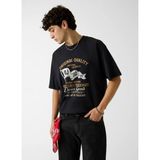 Guess Jeans Siyah Erkek Oversized Baskılı T-Shirt M6GIB8K8FQ4-JTMU Siyah T-Shirt