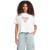 Guess Jeans Ss Cn Boxy Kadın Boxy Fit T-Shirt W4YI73K8HM0, Beyaz, S