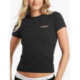 Guess Jeans Yuvarlak Yaka Baskılı T-Shirt Slim Fit, S, 5003301933, Siyah, Kadın