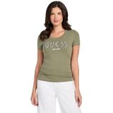 Guess Jersey Kadın Slim Fit T-Shirt W5YI05J1314, Yeşil, XS