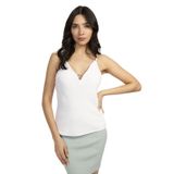Guess Kadın Caroline Tank Top Logo Plakası, Saf Beyaz, M