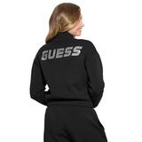 GUESS Kadın Eco Cecilia Scuba Zip Sweatshirt Sweatshirt, Jet siyahı, M