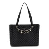 GUESS Kadın Everlee Noel Tote Çanta, Siyah/beyaz, One Size, Everlee Noel Tote