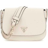 Guess Kadın Fedora Flap Shoulder Bags Omuz Çantası - Krem - Ekru
