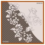 Guess Kadın İpek Fular, 90x90 cm, Gri