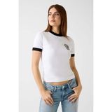 Guess Kadın Jersey Slim Fit T-Shirt - Beyaz