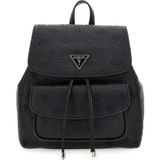 Guess Kadın Kabartma Monogram Desenli Sırt Çantası - Siyah 100% Poliüretan Malzeme ile Şık Tasarım