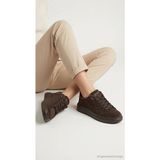 Guess Kadın Kahverengi Sneaker Süet Görünümlü Bağcıklı Peluş Detaylı Günlük Spor Ayakkabı