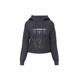 Guess Kadın Kapüşonlu, Üçgen Logolu Sweatshirt, Siyah, S Beden