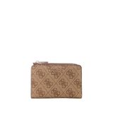GUESS Kadın Laurel Ii Zip Around Kart Kılıfı Cüzdan, Latte Logosu, One Size