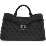 Guess Kadın Monogram Desenli El Çantası Antrasit %100 Poliüretan Kanat Detaylı Şık Tasarım