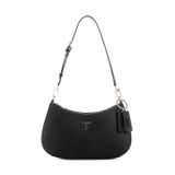 GUESS Kadın Noelle Top Zip Omuz Çantası, siyah, One Size