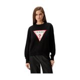 Guess Kadın Original Fleece Sweatshirt, Siyah, S