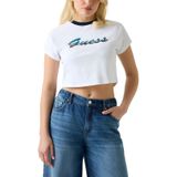 Guess Kadın Regular Fit T-Shirt, Beyaz, M Beden