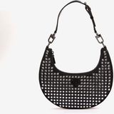 Guess Kadın Siyah Lua Zımba Detaylı Hobo Çanta HWIM9205010