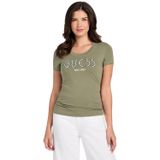 Guess Kadın Slim Fit T-Shirt, Jersey, Yeşil, XS
