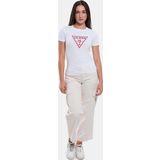 Guess Kadın Slim Iconic Mid Organic Beyaz T-Shirt