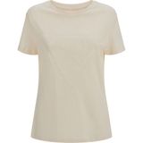 Guess Kadın T-Shirt Kısa Kol Bisiklet Yaka Krem Renk Düz Tasarım Rahat Stil - XS
