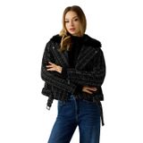 GUESS Kadın Tüvit Yakalı Uzun Kollu Ceket, Jet Siyah A996, XS
