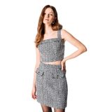 Guess Kare Yaka Desenli Beyaz Kadın Büstiyer SL SOFIA TWEED CORSE-RECY POLY LU, S