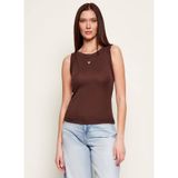 Guess Kayık Yaka Düz T-Shirt, M, 5003340731, Kahve, Kadın