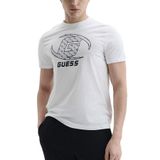 Guess Kele Bisiklet Yaka Kısa Kollu T-Shirt, L, P69615S1919, Beyaz, Erkek