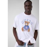 Guess Kısa Kollu Basic Guess Ayıcıklı Erkek Beyaz T-Shirt M6YI75K5409-G011
