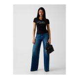 Guess Kısa Kollu Bisiklet Yaka Yazılı Kadın Siyah T-shirt W6RI24J1314-JBLK