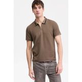 Guess Kısa Kollu Morales Örgü Fermuarlı Polo Yakalı Erkek Haki Polo T-Shirt M6RP38KB322-G8L1