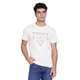 Guess Kısa Kollu Üçgen Logolu T-shirt, M, P69514S5671, Beyaz, Erkek