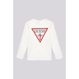 Guess Kız Çocuk Beyaz Tişört Uzun Kollu Günlük Tarz %95 Pamuk %5 Elastan - 7 Yaş