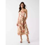 Guess Kolsuz Bria Keten Kadın Çok Renkli Elbise W6gkafw2558-Pmm9