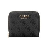 GUESS Laurel II SLG Küçük Fermuarlı Cüzdan Kömür Logosu