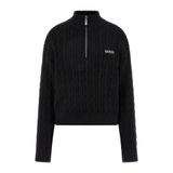 Guess Lavinia Regular Fit Yarım Fermuarlı Dik Yaka Örgü Kazak V5BR02Z0572 Bayan KAZAK V5BR02 Z0572 JBLK
