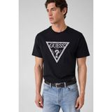 Guess Leave Erkek Regular Fit T-Shirt - Siyah - 2XL