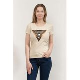 Guess Leo Kadın Slim Fit T-Shirt Krem