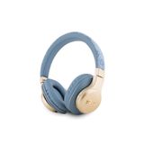 Guess Lisanslı Bluetooth Kulaklık Script Gold Serisi Metal Yazı Logolu 4G Desenli Mavi