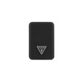 Guess Lisanslı Powerbank LED Işık Göstergeli Pu Deri Üçgen Logolu 5000MAH 15W Siyah
