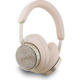 Guess Lisanslı Pu Metal Klasik Yazı Logolu Kulak Üstü Bluetooth Kulaklık Pembe