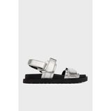 Guess Logolu Cırt Cırtlı Sandalet FLJFBLLEL03 Bayan Sandalet Fljfbl LEL03 Sılve - Siyah - Gümüş