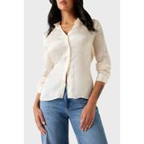 Guess Ls Marthe 4g Logolu Jakarlı Comfort Fit Uzun Kollu Gömlek W5YH1AWHCR2 Bayan Gömlek W5YH1A Whcr2 G1F7 - Ekru