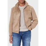 Guess Ls Mn Suede Regular Fit Dik Yaka Örgü Detaylı Ceket M5BR79Z5570 Erkek Ceket M5BR79 Z5570 F13Q - Vizon - 2XL