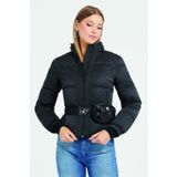 Guess Lucia Suya Dayanıklı Bel Çantalı Saten Kadın Şişme Mont
