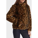 Guess Luna Leopar Desenli Regular Fit Dik Yaka Suni Kürk Mont W5BL65W3900 Bayan Mont W5BL65 W3900 P340