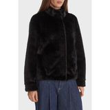 Guess Luna Regular Fit Dik Yaka Suni Kürk Mont W5BL64W3920 Bayan Mont W5BL64 W3920 Jblk - Siyah