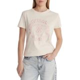 Guess Maddalena Kadın Aktif Regular Fit T-Shirt V6RI12J1314, Beyaz, S